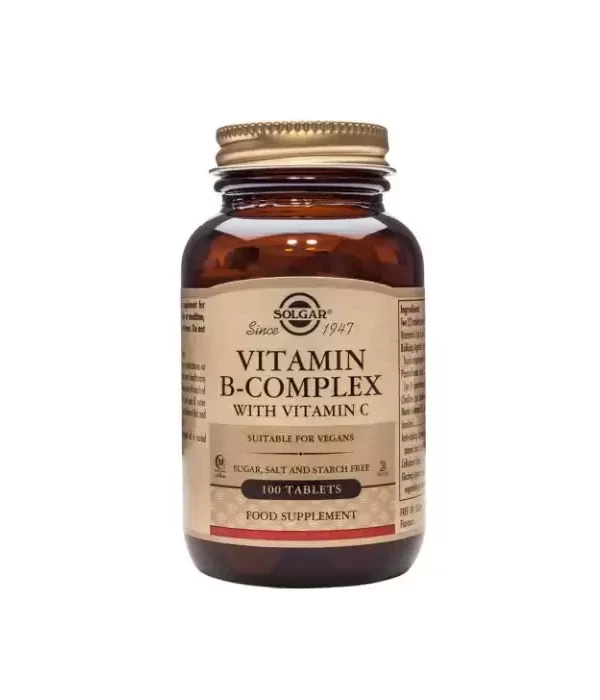 0_0033984002005-optimized Solgar Vitamin B-Complex With Vitamin C Tablets - Pack of 100