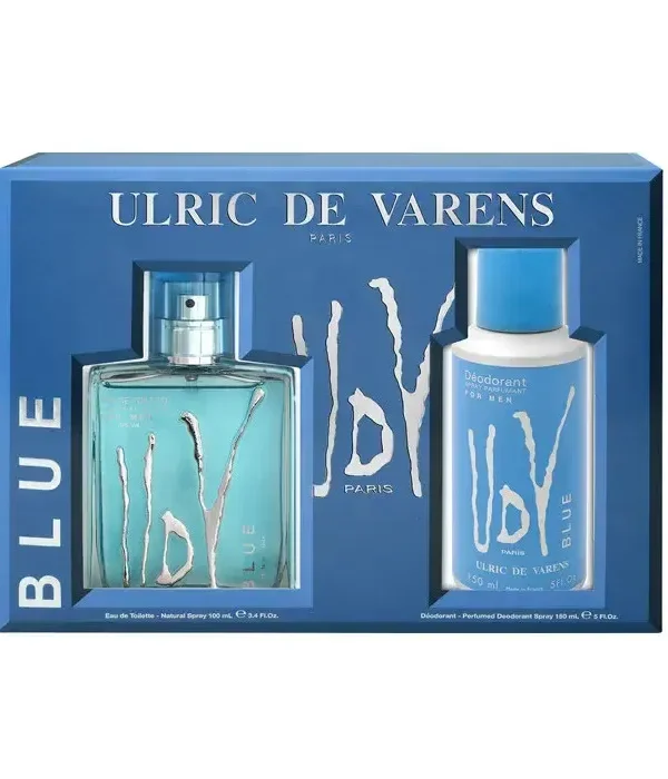 Ulric De Varens Blue Eau De Toilette Spray 100ml Set 2 Pieces
