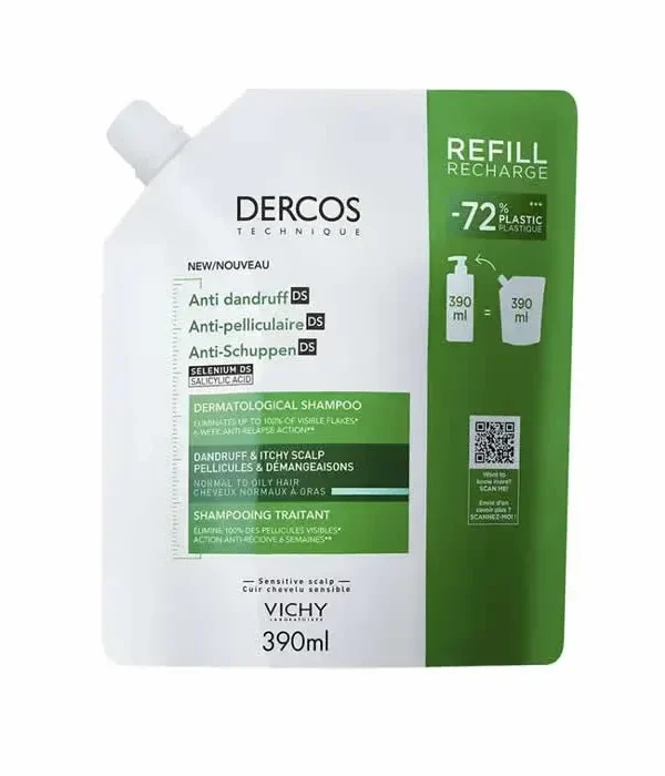 0_3337875902830-optimized Dercos Anti-dandruff Shampoo Normal to Oily Hair Ecorefill 390ml