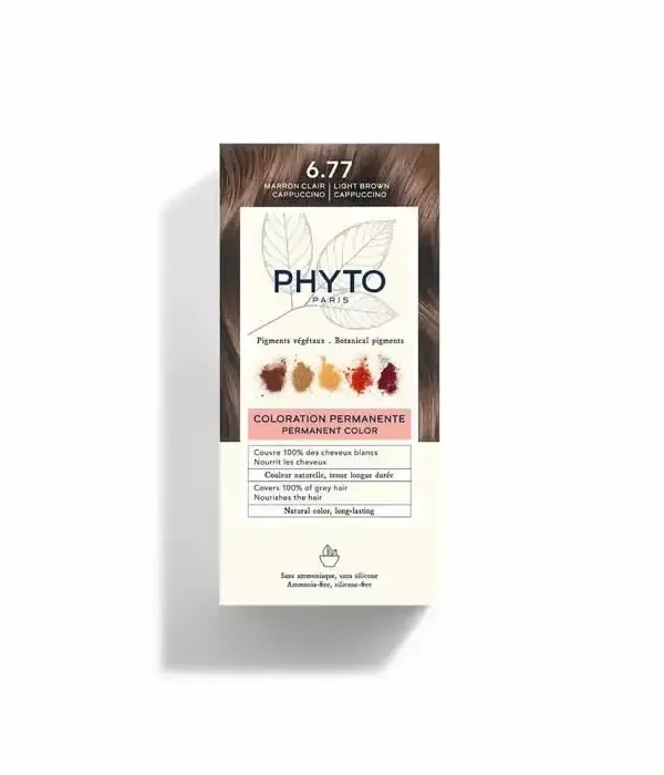 0_3338221002389_1-optimized Phyto Hair Colour By Phytocolor 6.77 Light Brown Cappuccino 180g