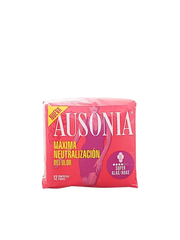 0_8001090229083-optimized Ausonia Super Plus With Wings Sanitary Towels 12 Units