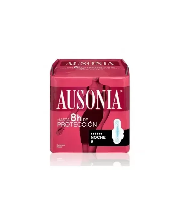 0_8001090229168-optimized Ausonia Night With Wings Sanitary Towels 9 Units