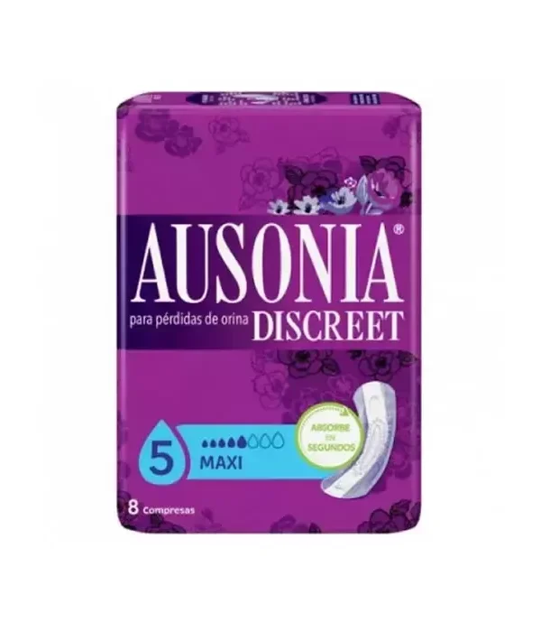 0_8001090995438-optimized Ausonia Discreet Sanitary Towels Maxi Urinary Incontinence 8 Units