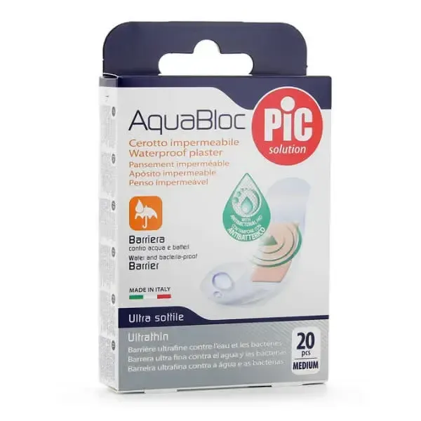 0_8003670822257-optimized Pic Solution Pic Aquabloc With Bactericidal Adhesive Dressing 19x72mm 20uts