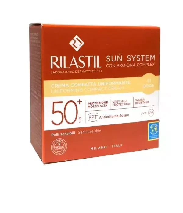 0_8050444859353_1-optimized Rilastil Sun System Uniform Compact Cream Spf50+ Shade 01 Beige 10g