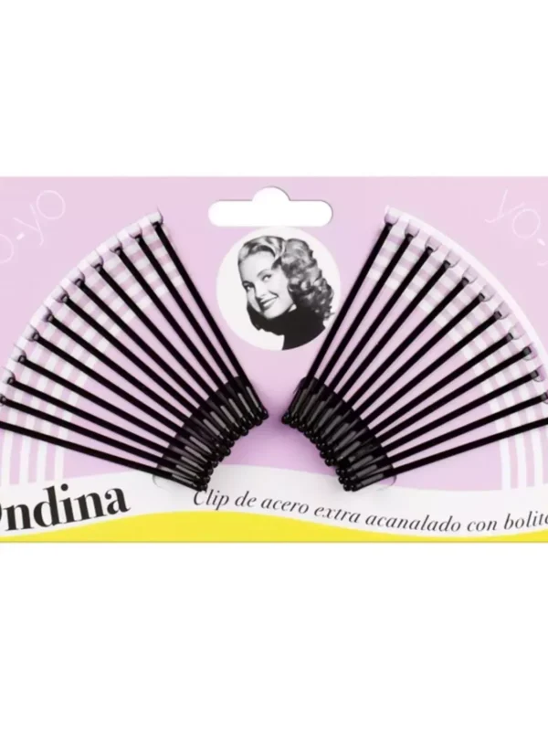 Eurostil Acanalado Clips Acero Con Bolita Negra 50mm Pack 1un