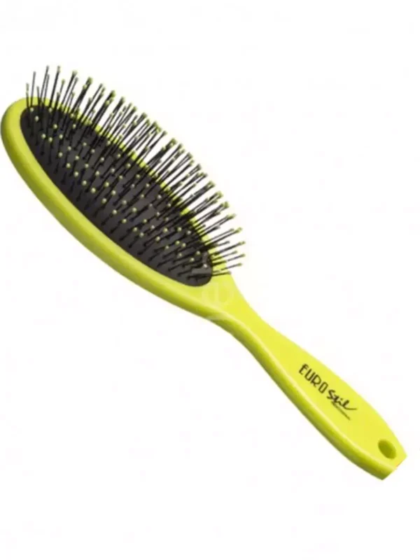 Eurostil Oval Cepillo Mediano Verde Fluor 1un